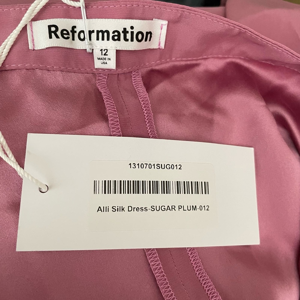 NWT Reformation Pink Silk Midi Dress - Picture 4 of 11